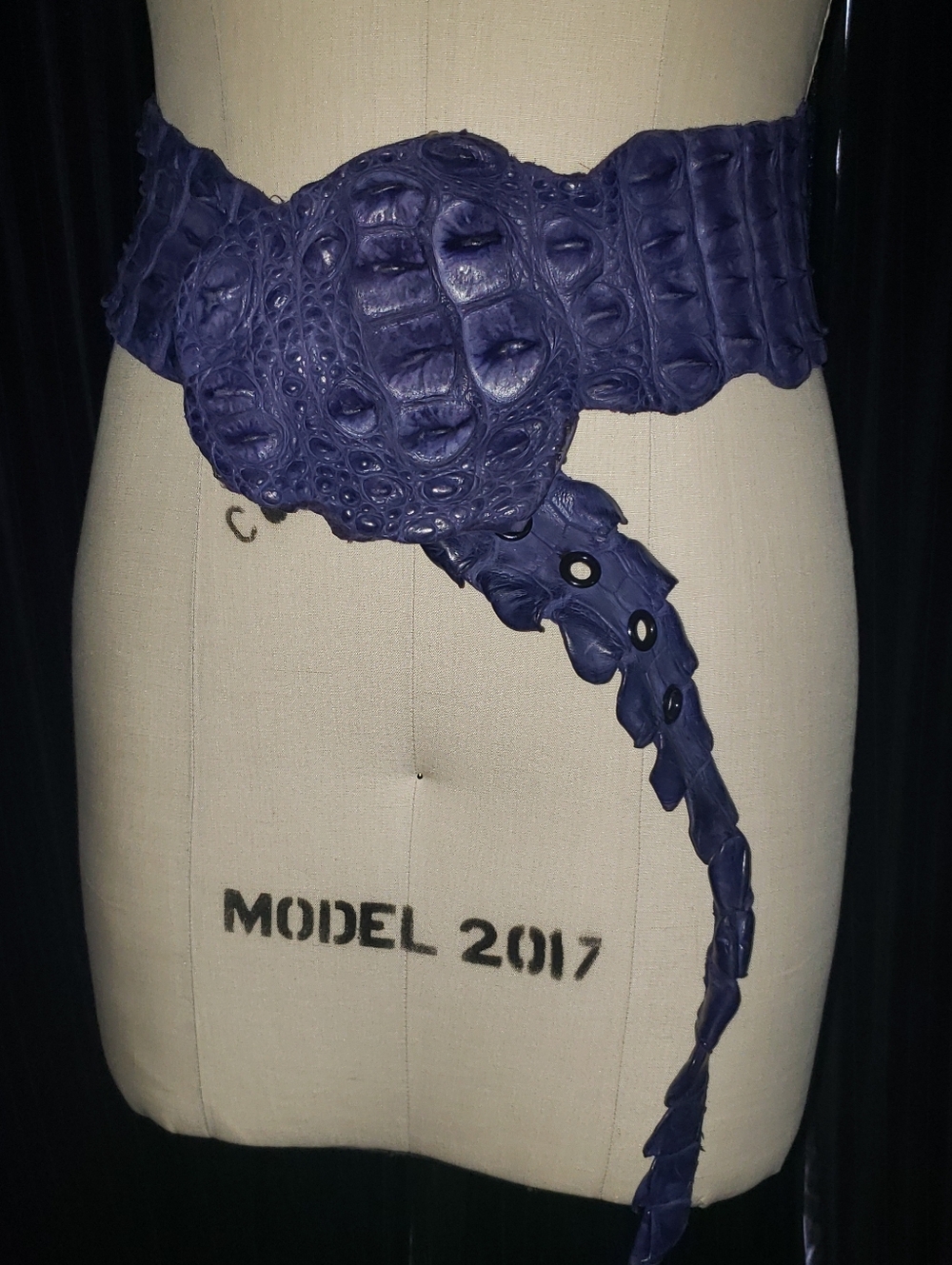 Genuine Crocodile Skin Corset Lilac Purple Belt - Picture 8 of 16